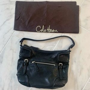 Cole Haan black leather hobo shoulder bag
